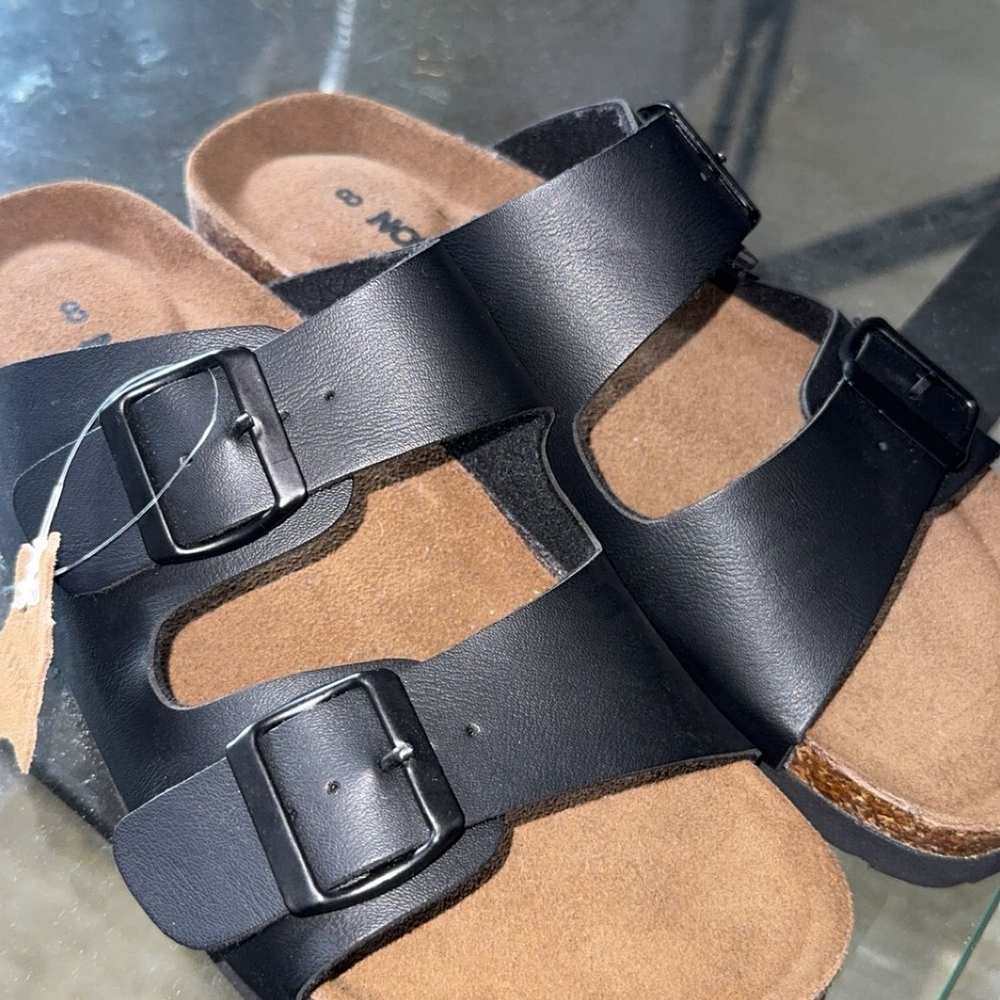 Fashion Nova Black and Brown Sandals
